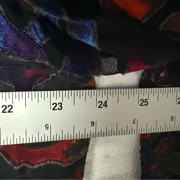 Vintage Chicos Top 3 XL Colorful Paisley Art To Wear Sheer Abstract Silk Rayon - Picture 9 of 10